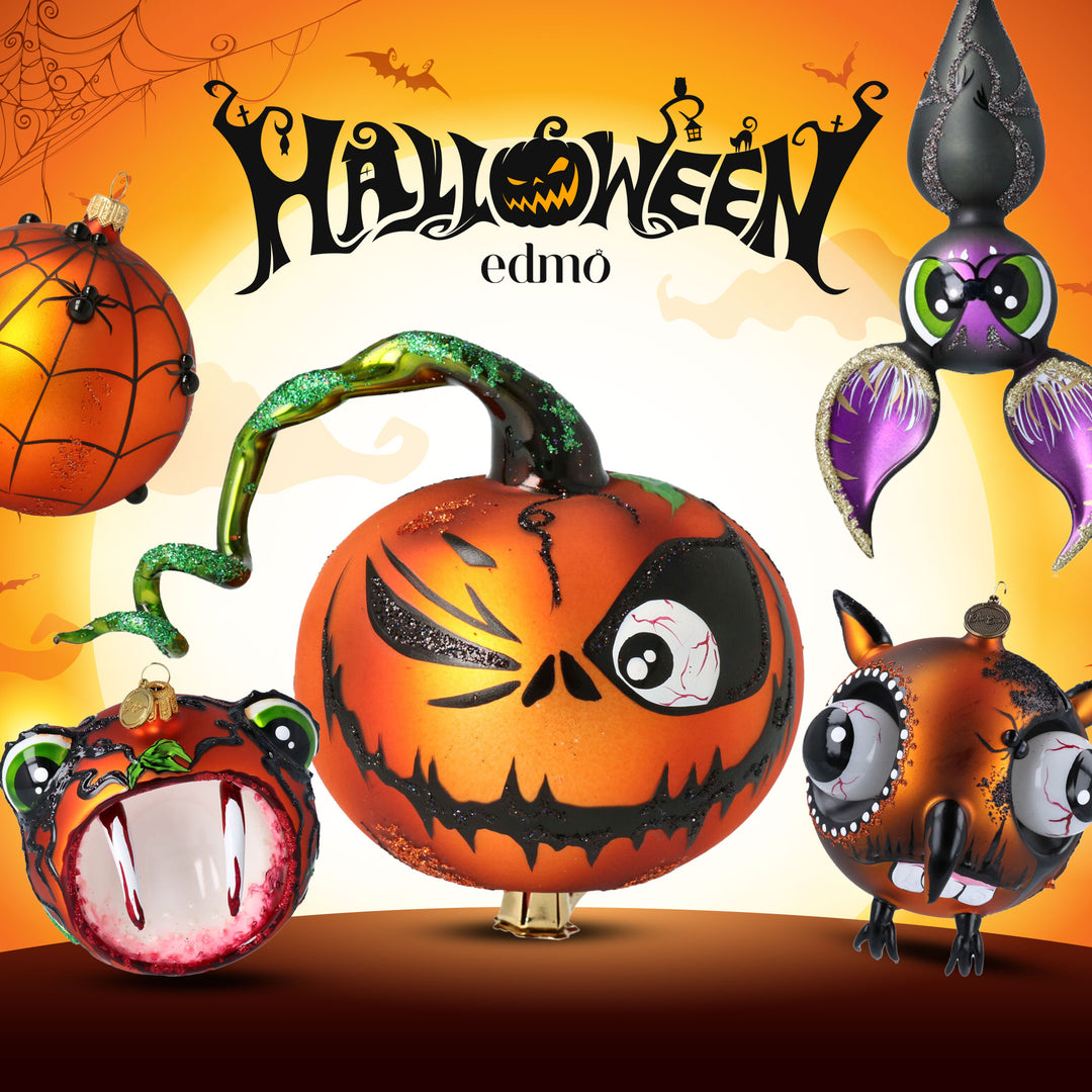 Collection of glass ornaments for halloween