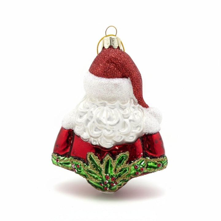 Hand-blown glass Santa Claus bust ornament for Christmas tree decoration