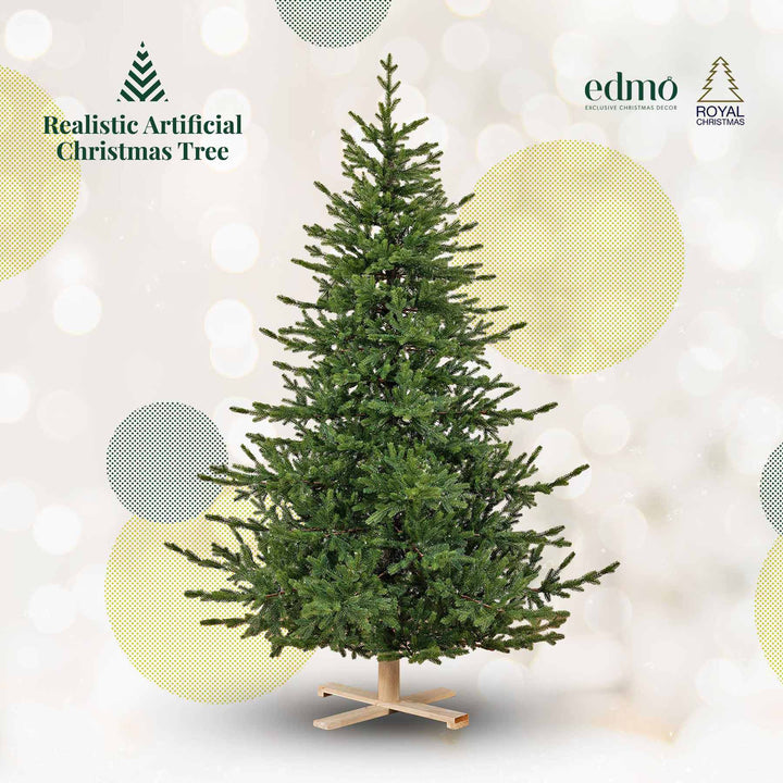 Ultra realistic artificial Christmas tree with dense green needles and natural branch structure