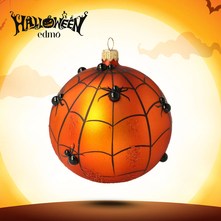 Halloween Bauble with Spiders - Glass Ornament - Handmade - Handcrafted