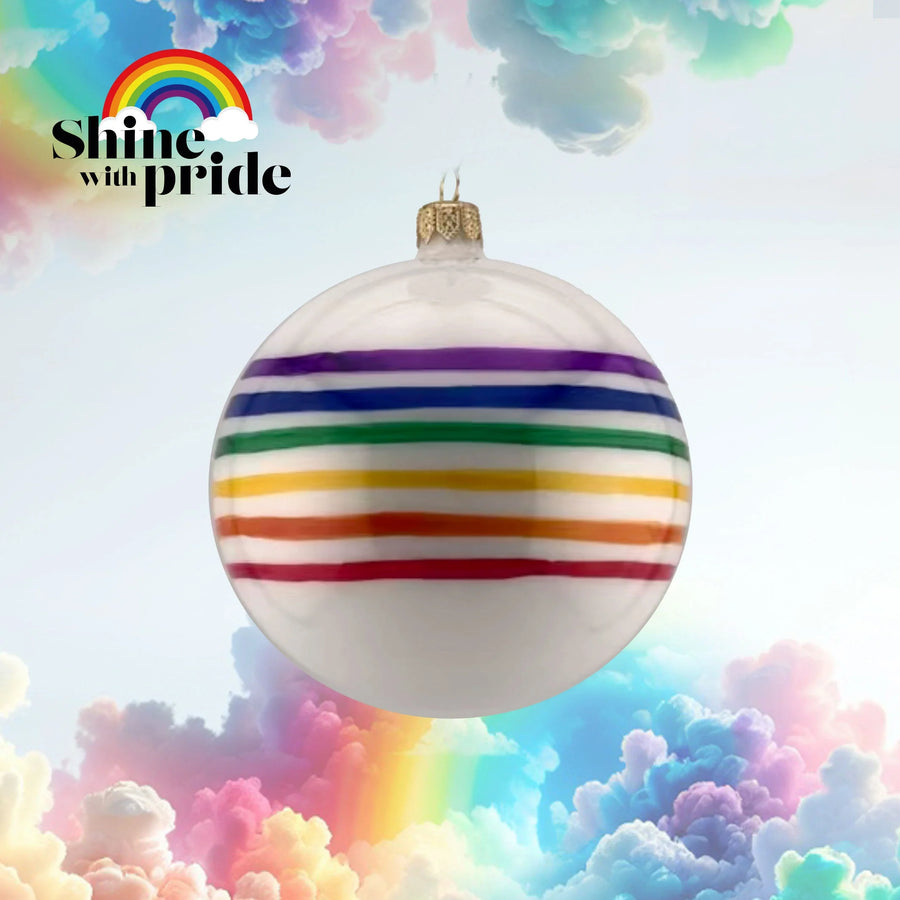 Modern Pride - Glass Xmas Ornament - Handmade - Handcrafted