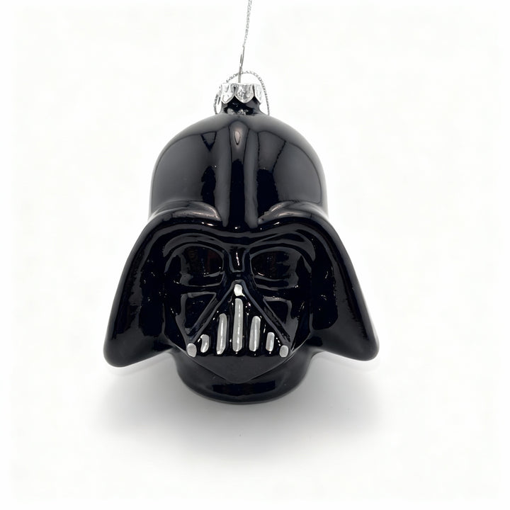 Exclusive Star Wars black glass Christmas ornament with glitter Star Wars logo. Perfect collectible holiday decoration for fans and collectors.